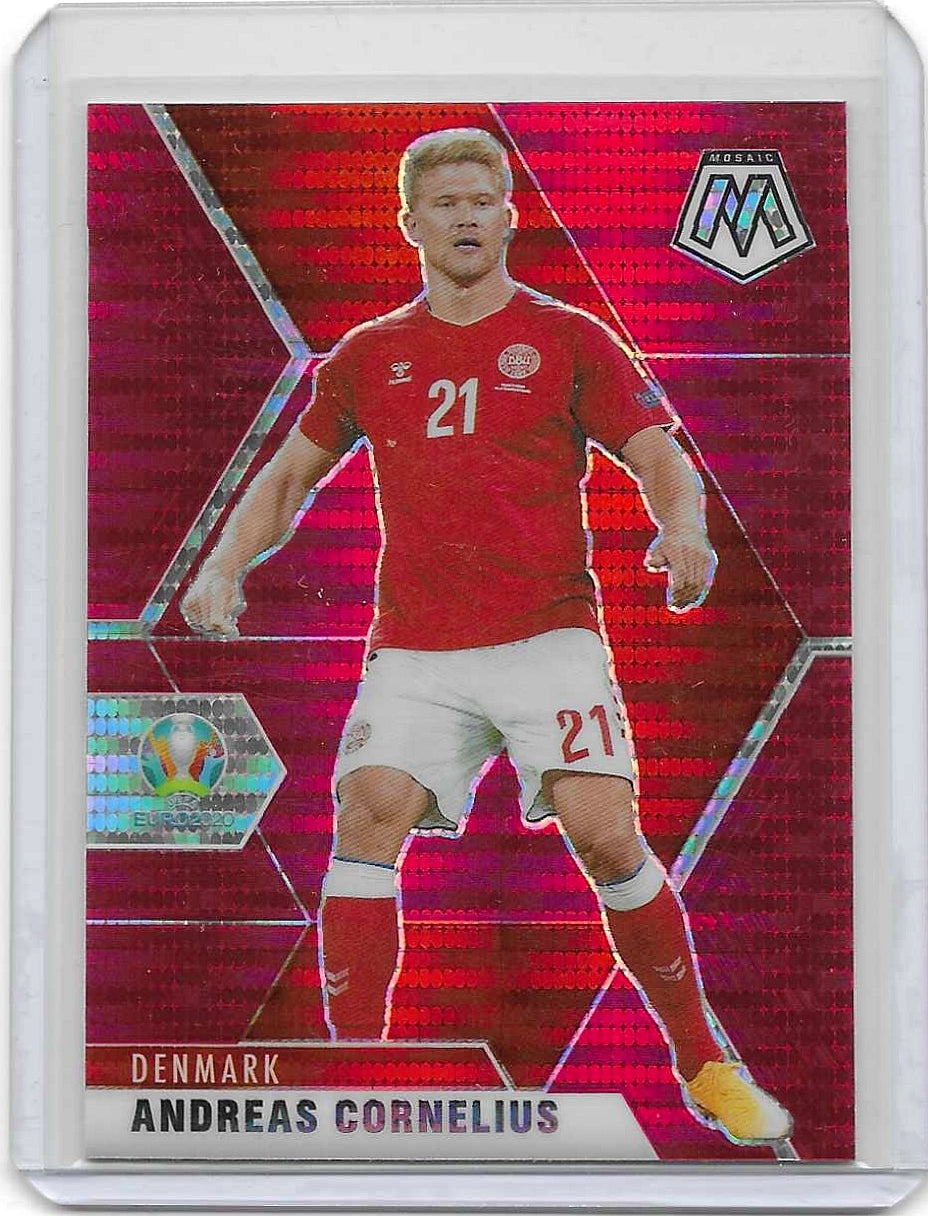 Andreas Cornelius - 2021 Panini Mosaic UEFA Euro 2020 - Red Pulsar Prizm - Danmark