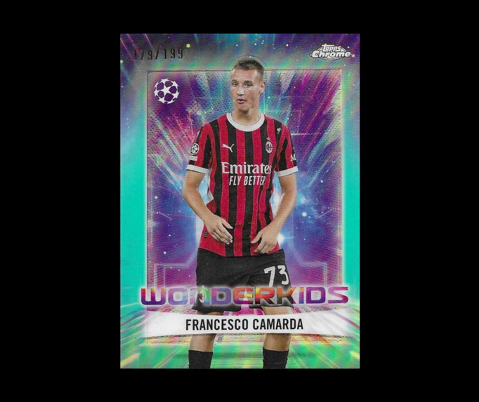 Camarda - 2024-25 Topps Chrome UEFA Club Competitions - Wonderkids /199 - AC Milan