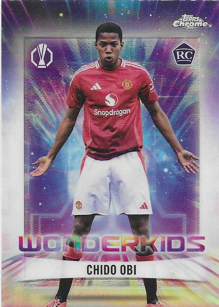 Chido Obi - 2024-25 Topps Finest - Wonderkids Refractor - Manchester United
