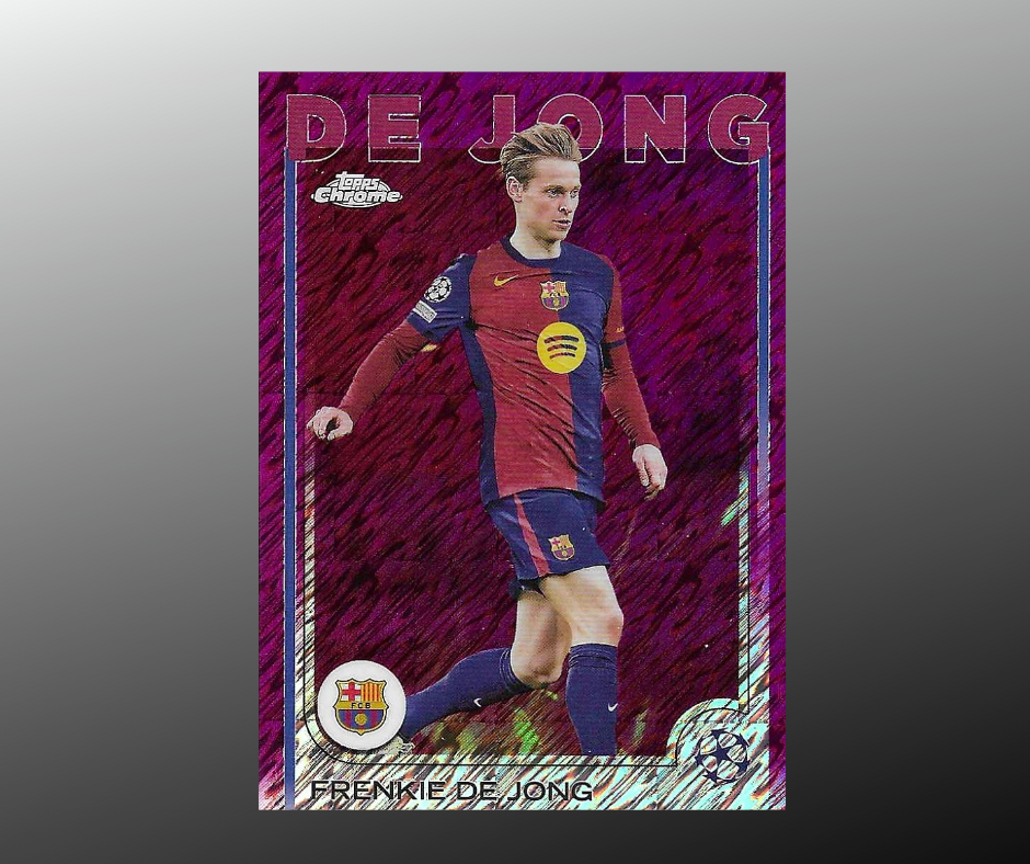 De Jong - 2024-25 Topps Chrome UEFA Club Competitions - Magenta Shimmer Refractors - Barcelona