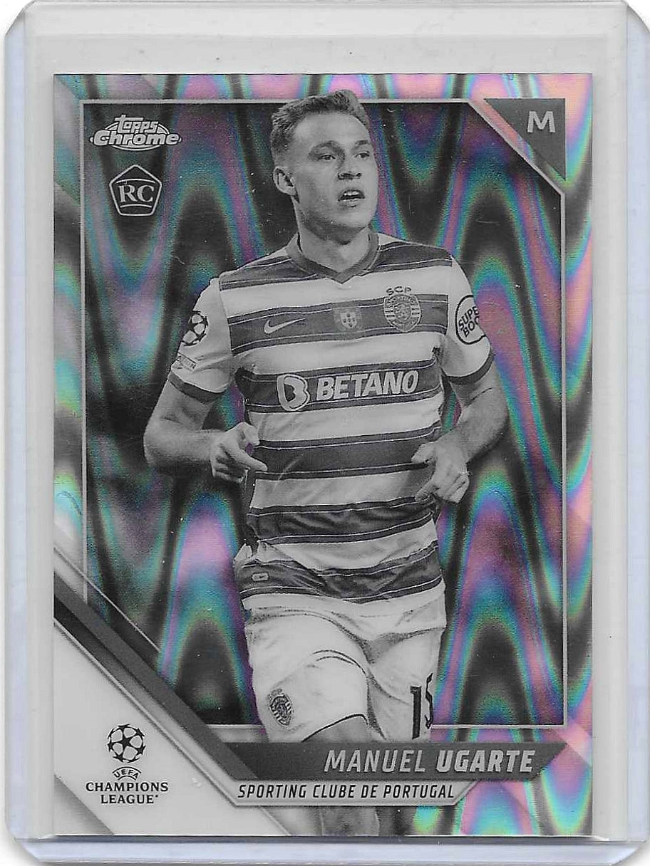 Manuel Ugarte - 2021-22 Topps Chrome UEFA Champions League - Black and White Ray Wave - Rookie - Sporting