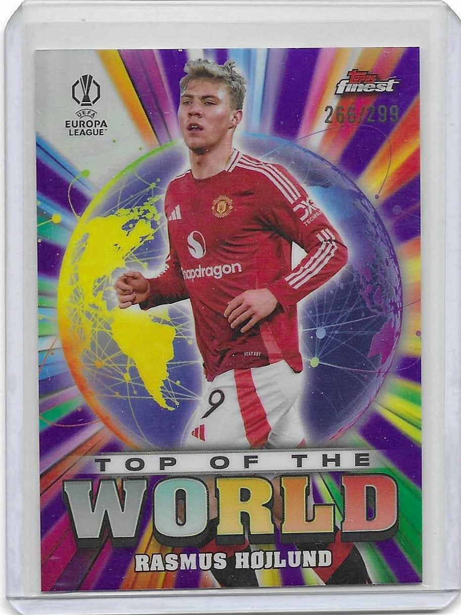 Rasmus Højlund - 2024-25 Topps Finest - Top Of The World - Purple Refractor /299 - Manchester United