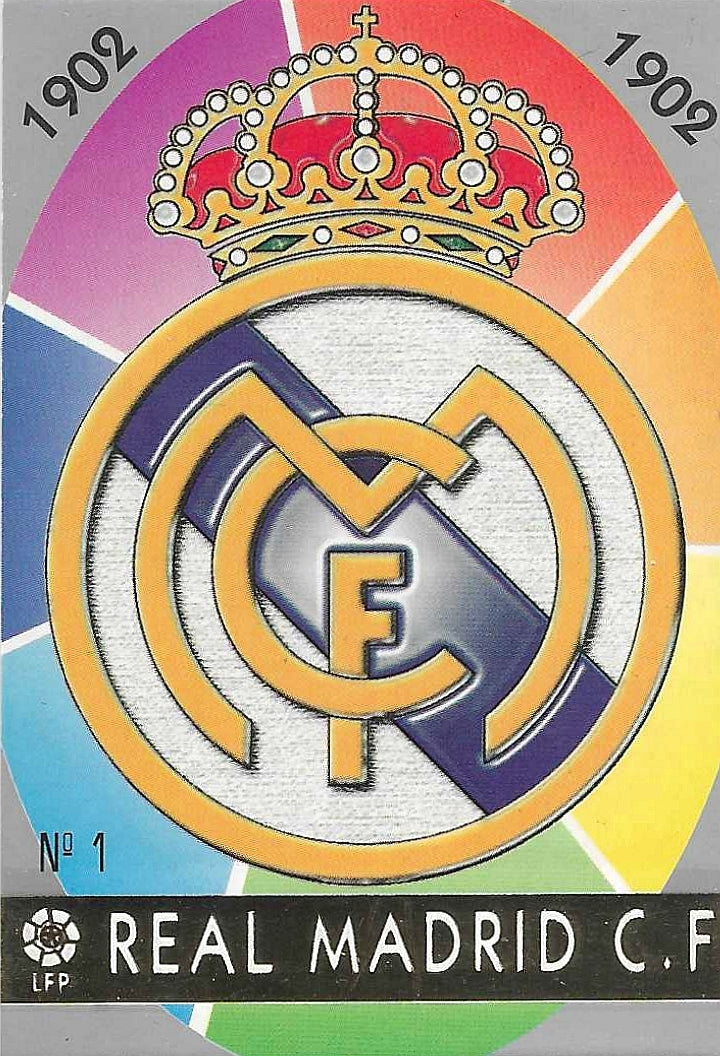Real Madrid Logo - 1997-98 Las Fichas de la Liga - Real Madrid
