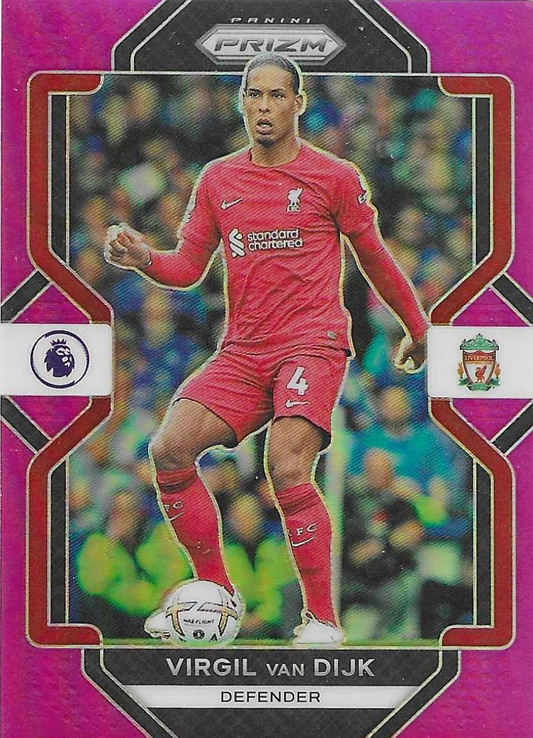 Virgil Van Dijk - 2022-23 Prizm Premier League - Pink Refractor /199 - Liverpool