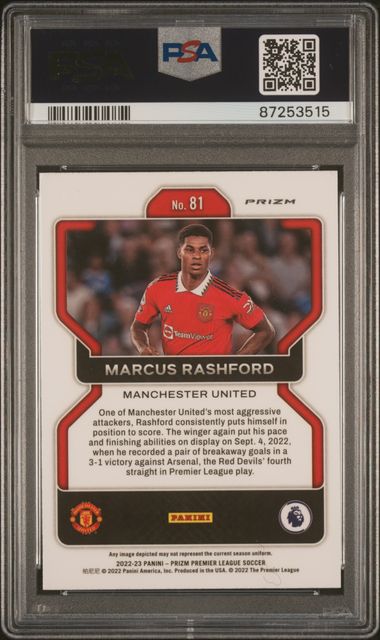 Marcus Rashford - 2022 Prizm White Sparkel - PSA 10 - Manchester United