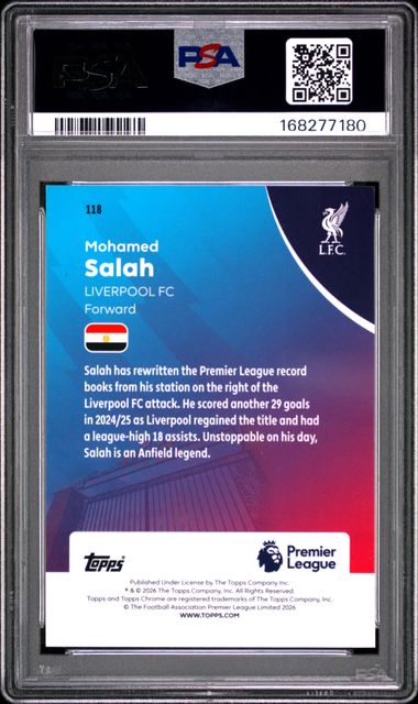 Mohammed Salah - Topps Chrome PL - Pineapple Refractor