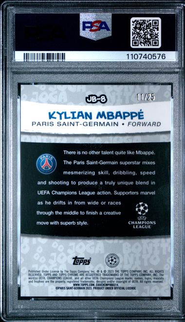 Kylian Mbappe - 2022-23 Topps Chrome UCC - Joga Bonito Orange /25 - PSA 10