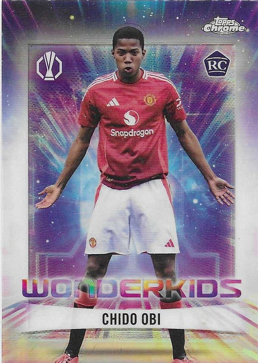 Chido Obi - 2024-25 Topps Finest - Wonderkids Refractor - Manchester United