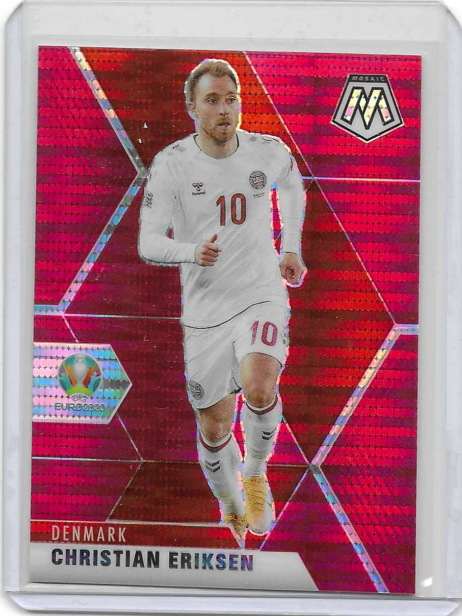 Christian Eriksen - 2021 Panini Mosaic UEFA Euro 2020 - Red Pulsar Prizm - Danmark