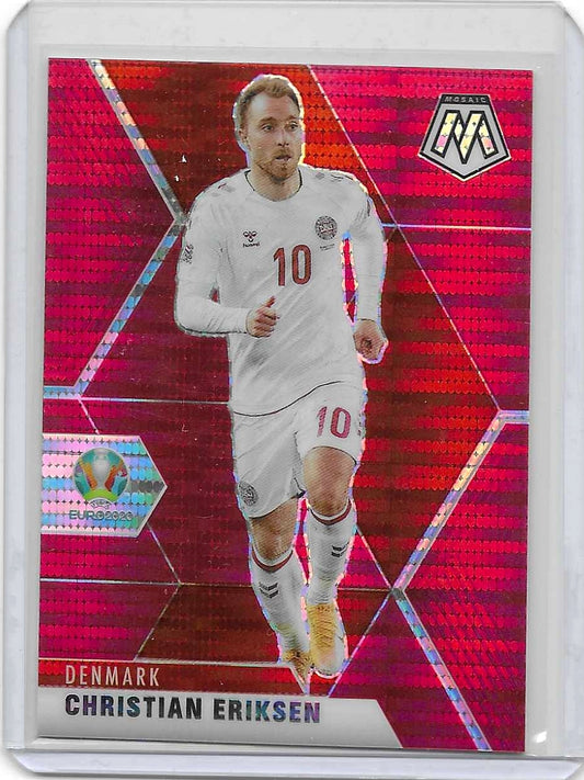 Christian Eriksen - 2021 Panini Mosaic UEFA Euro 2020 - Red Pulsar Prizm - Danmark