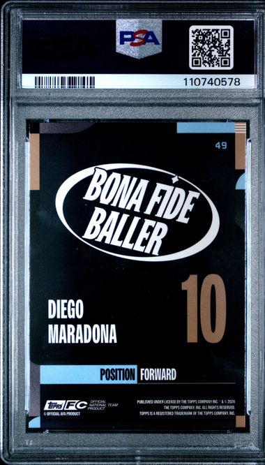 Diego Maradona - 2024-25 Topps Argentina Team Set - Static Foil - Pop 1 - PSA 10