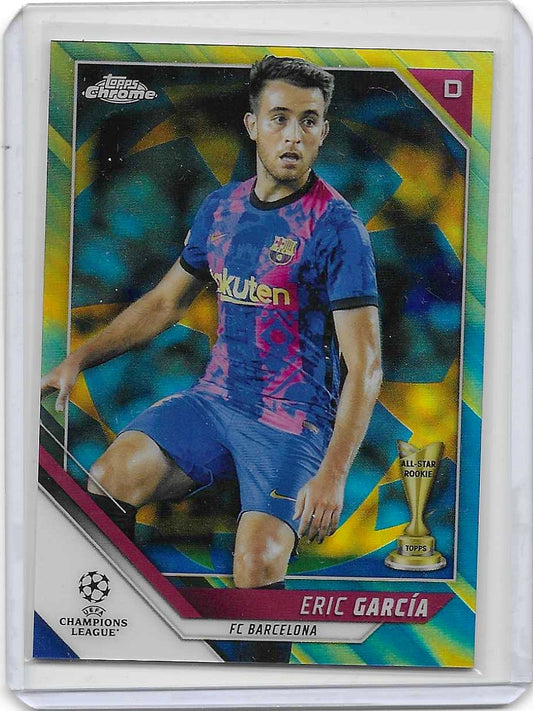 Eric Garcia - 2021-22 Topps Chrome UCL - Blue & Gold Starball Refractor /75 - Barcelona