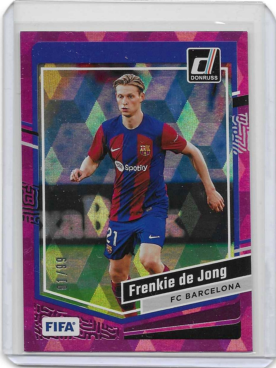Frenkie De Jong - 2023-24 Panini Donruss FIFA - Pink Cubic /99