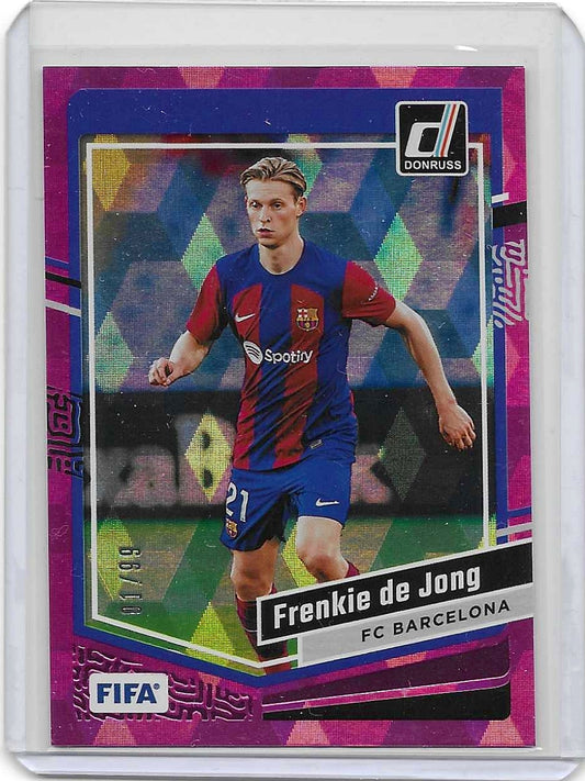 Frenkie De Jong - 2023-24 Panini Donruss FIFA - Pink Cubic /99