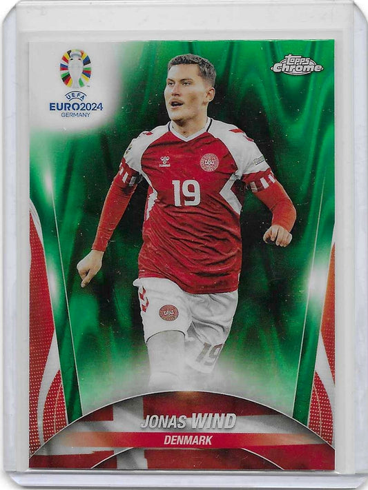 Jonas Wind -2024 Topps Chrome UEFA Euro - Green RayWave Refractor - Danmark