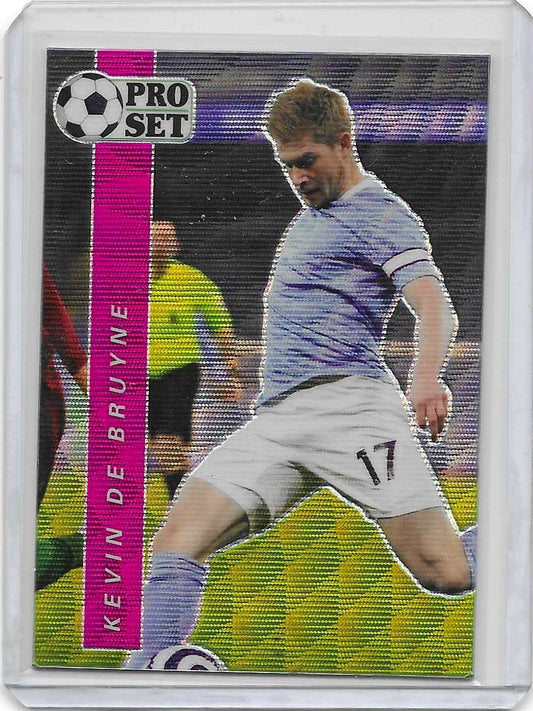 Kevin De Bruyne - 2021 Leaf Pro Set Sports - Online Exclusive Pro Set Soccer - Pink Wave /30