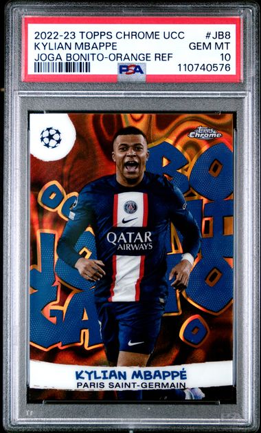 Kylian Mbappe - 2022-23 Topps Chrome UCC - Joga Bonito Orange /25 - PSA 10
