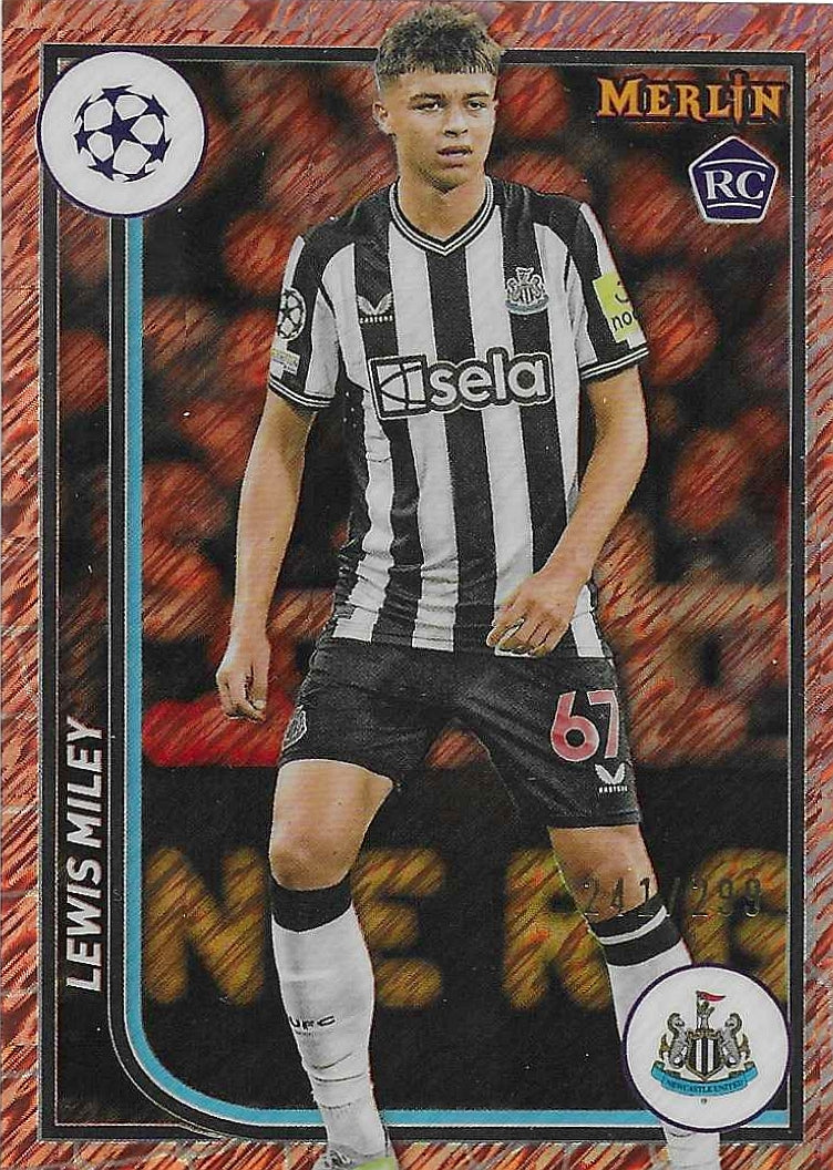 Lewis Miley - 2022-23 Topps Merlin UEFA - Rose Gold Shimmer Refractors /299 - Newcastle