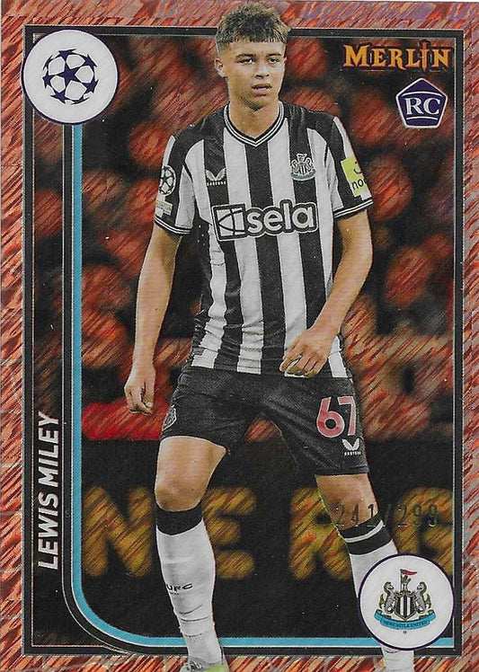 Lewis Miley - 2022-23 Topps Merlin UEFA - Rose Gold Shimmer Refractors /299 - Newcastle