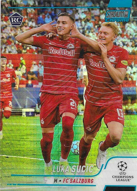 Luka Sucic - 2021-22 Topps Stadium Club Chrome UEFA - Blue Prism Charge Refractors - Rookie - Salzburg