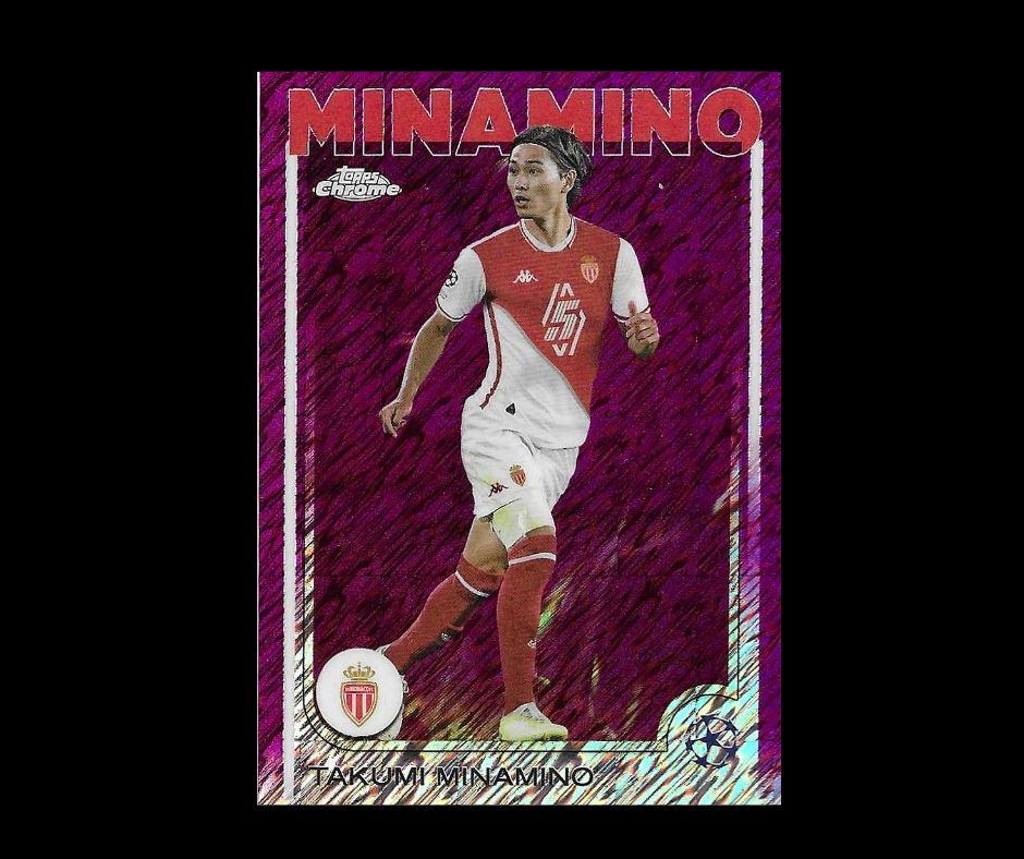 Minamino - 2024-25 Topps Chrome UEFA Club Competitions - Magenta Shimmer Refractors - Monaco