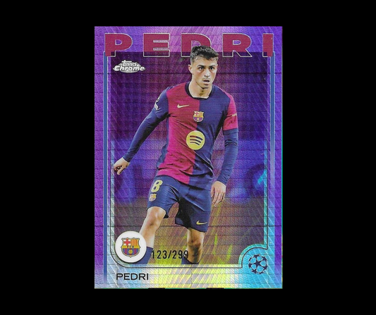 Pedri - 2024-25 Topps Chrome UEFA Club Competitions - Pink Refractors /299 - Barcelona