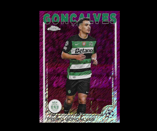 Pedro Goncalves - 2024-25 Topps Chrome UEFA Club Competitions - Magenta Shimmer Refractors - Sporting