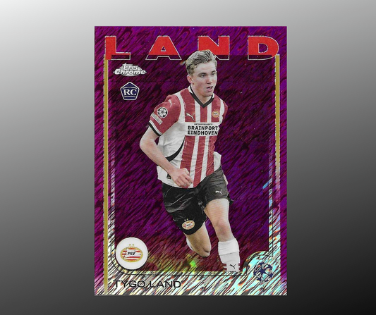 Tygo Land - 2024-25 Topps Chrome UEFA Club Competitions - Magenta Shimmer Refractors - PSV