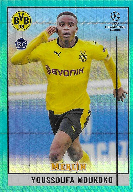 Youssoufa Moukoko - 2020-21 Topps Merlin - Auqa Refractor Rookie - Dortmund