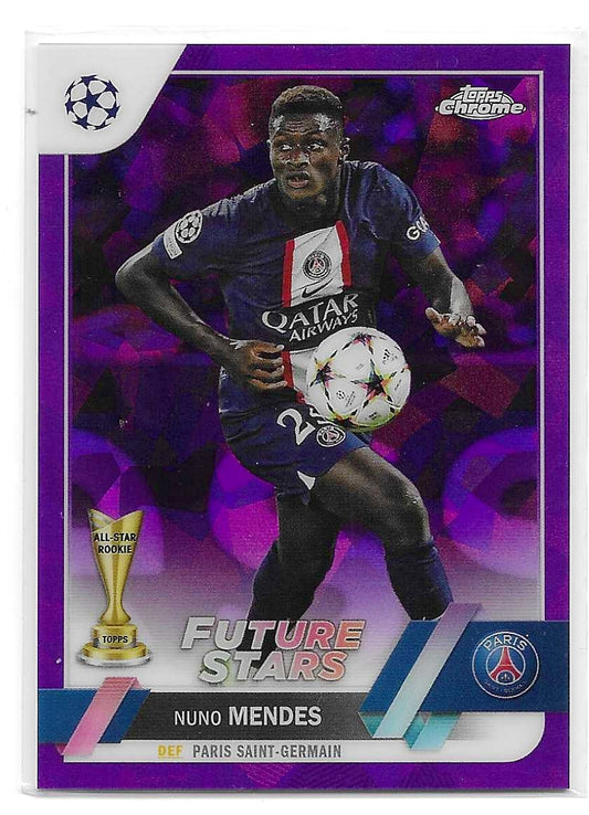 Nuno Mendes - 2022-23 Topps Sapphire - Further Star Purple Ice Refractor /15 - PSG