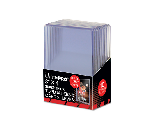 10 stk Ultra Pro Super thick 130pt Toploader 3"x4"